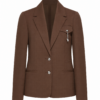 Chocolate Brown Single-Breasted Tailored Blazer