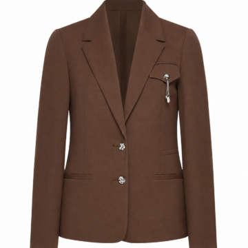 Chocolate Brown Single-Breasted Tailored Blazer