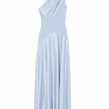 Light Blue One-Shoulder Sleeveless Maxi Dress