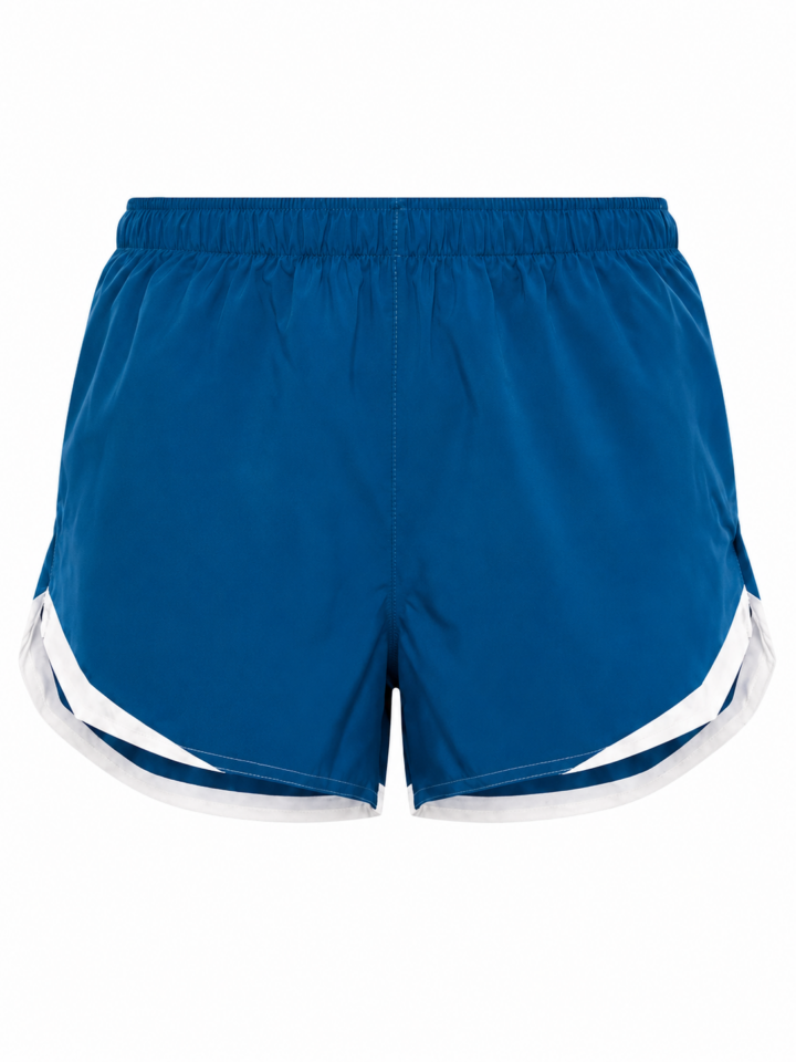Teal Blue Dolphin Hem Athletic Shorts