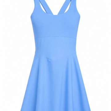 Light Blue Sleeveless Fit-and-Flare Mini Dress