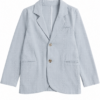 Light Blue Relaxed Fit Blazer with Notch Lapels